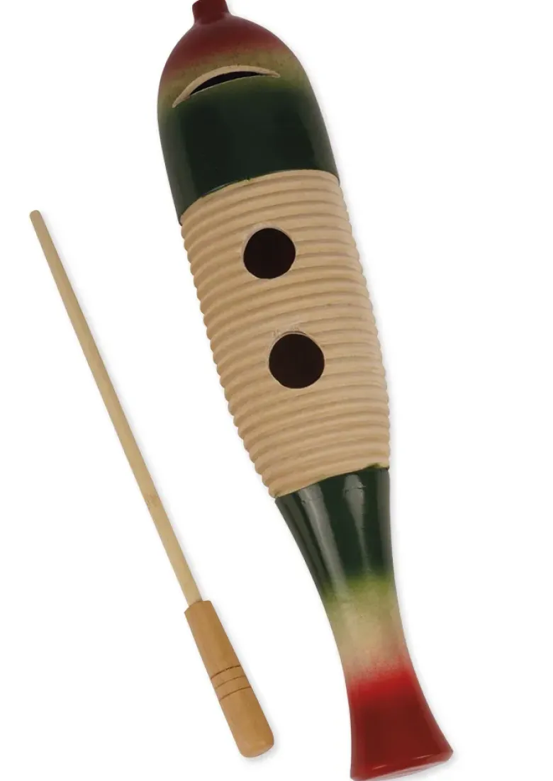 Guiro farbig, aus Holz, 30 cm