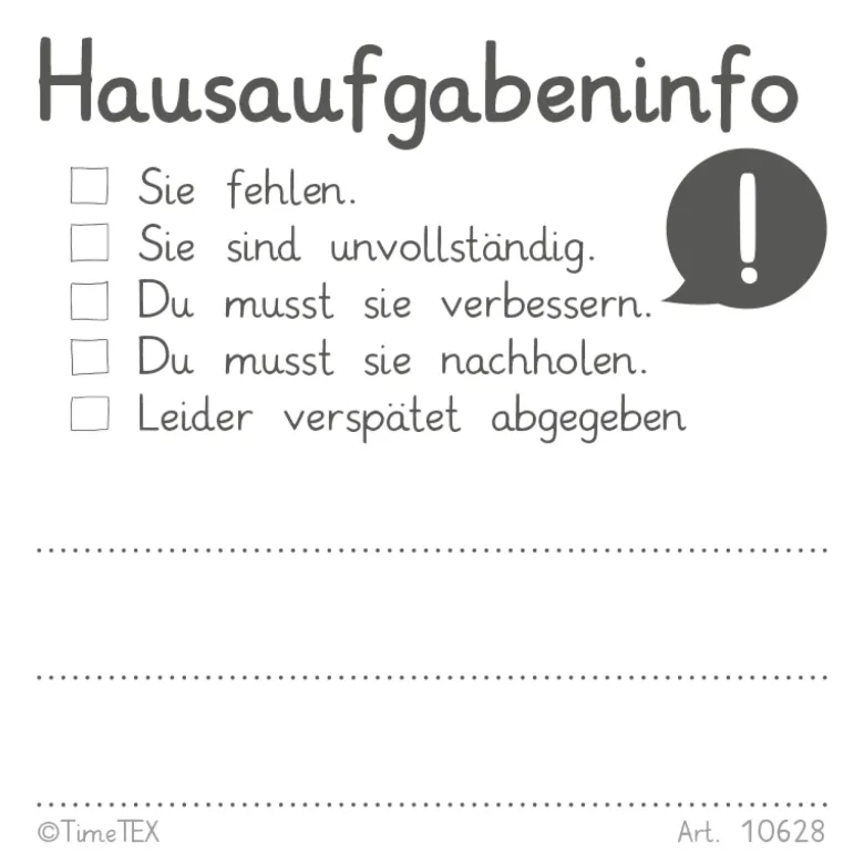 Haftnotiz-Block "Hausaufgabeninfo", 65x65 mm, 100 Blatt