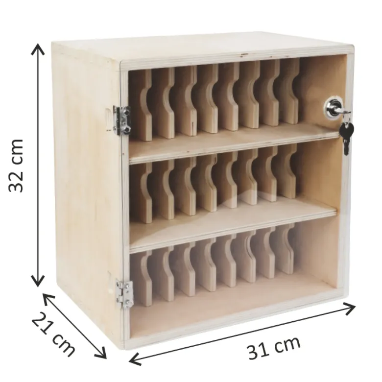 Handy-Parkplatz "Premium" aus MDF, 30 Fächer, abschließbar