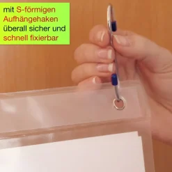 Hänge-Orga-Taschen A4, 6 Einstecktaschen Querformat, mit Haken