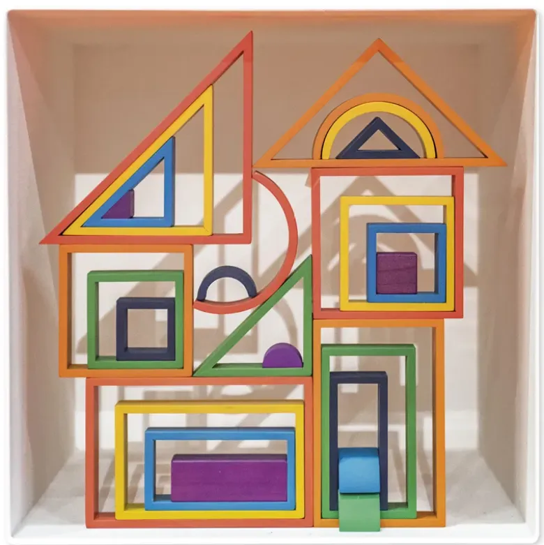 Holzbausteine "Architektur", farbig, 28-tlg.
