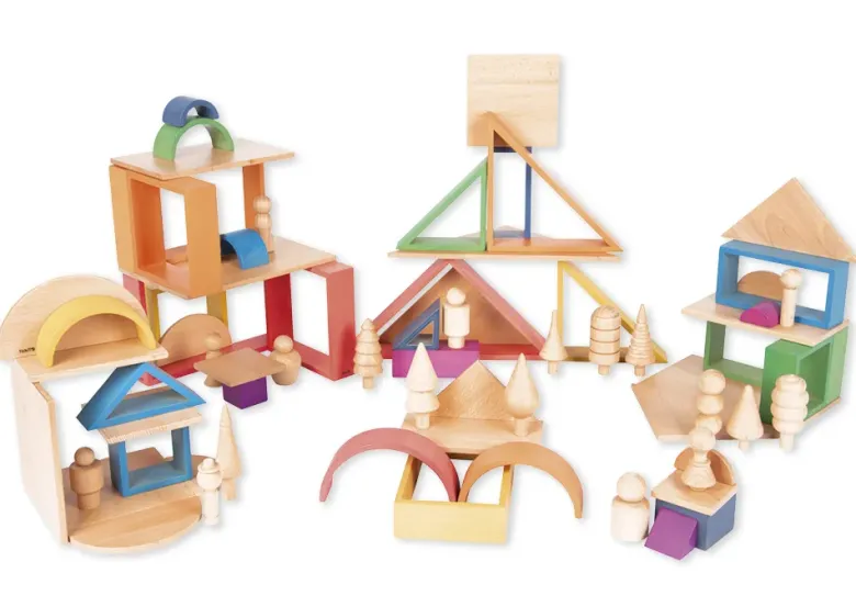 Holzbausteine "Architektur", farbig, 28-tlg.