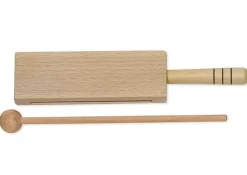 Holzblock-Trommel mit Griff und Rundholz, 20x4x1,5 cm