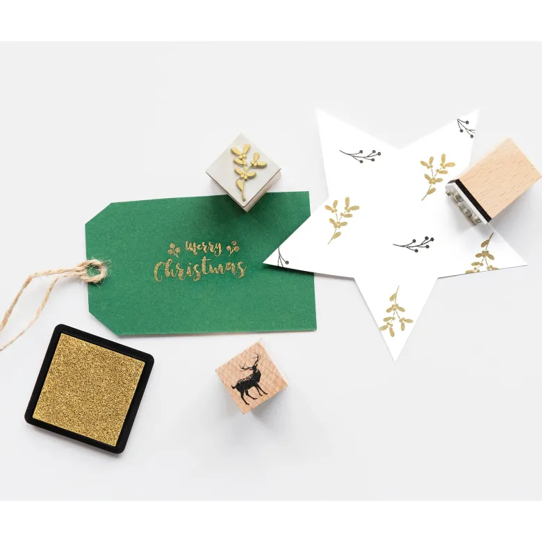 Holzstempel "Christmas", 12-tlg.