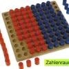Hunderter-Steckbrett mit Türmchen, 100-er Zahlenraum, rot-blau, 101-tlg.
