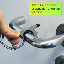 Hygiene-Haken mit Beschichtung und Schlüsselring, schwarz