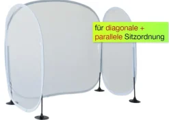 Hygiene-Schutzaufsteller Basic U-Form, 3-fache Trennwand