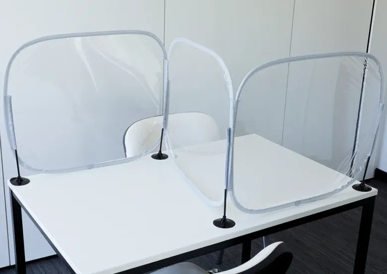 Hygiene-Schutzaufsteller Basic U- und Z-Form, 3-fache Trennwand
