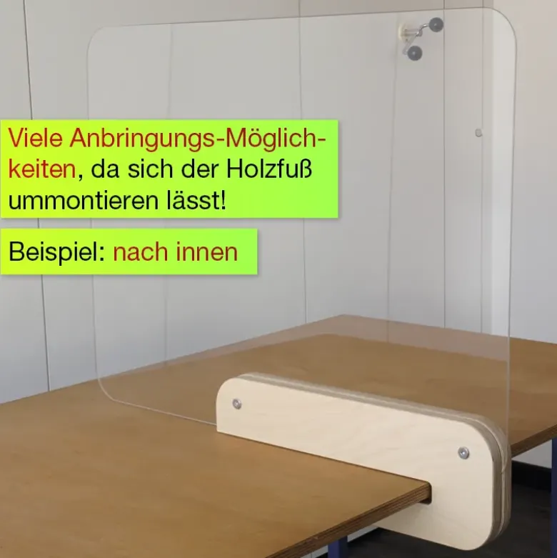 Hygiene-Schutzwand Flexaform für Tische, transparent