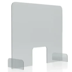 Hygiene-Schutzwand Standard XL für Tische, mit Durchreiche