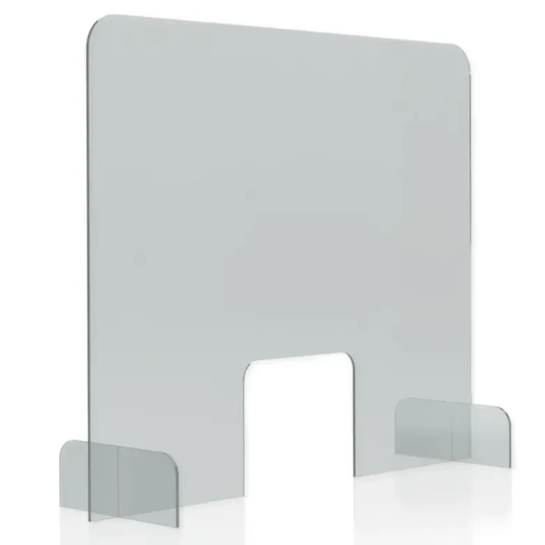 Hygiene-Schutzwand Standard XL für Tische, mit Durchreiche