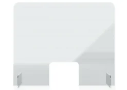 Hygiene-Schutzwand Standard XL für Tische, mit Durchreiche