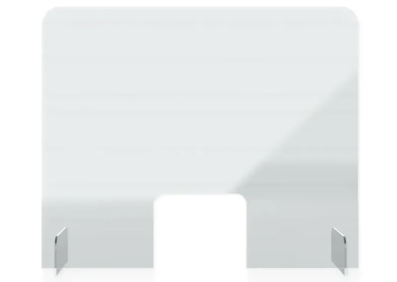 Hygiene-Schutzwand Standard XL für Tische, mit Durchreiche