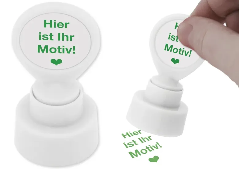 Individual-Siebdruck-Stempel, rund, 25 mm ø, grün