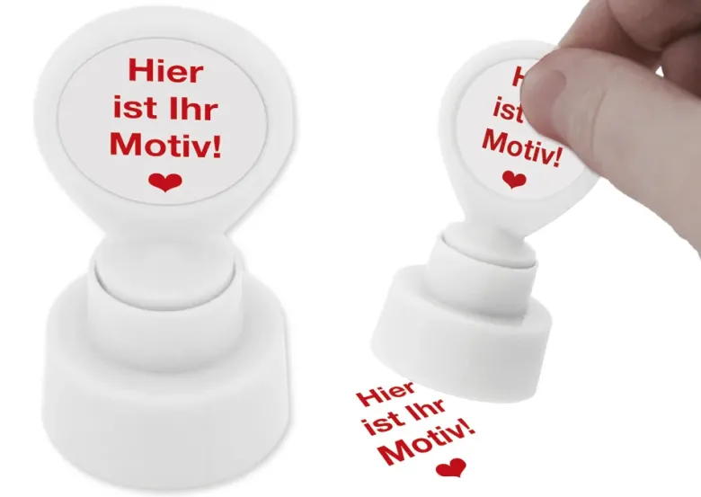 Individual-Siebdruck-Stempel, rund, 25 mm ø, rot