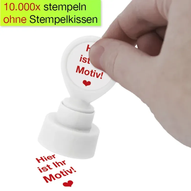 Individual-Siebdruck-Stempel, rund, 25 mm ø, rot