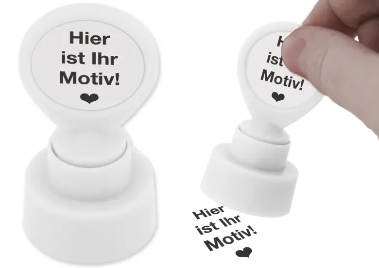 Individual-Siebdruck-Stempel, rund, 25 mm ø, schwarz