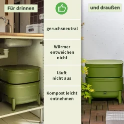 Indoor-Komposter aus Kunststoff, 38x38x38 cm