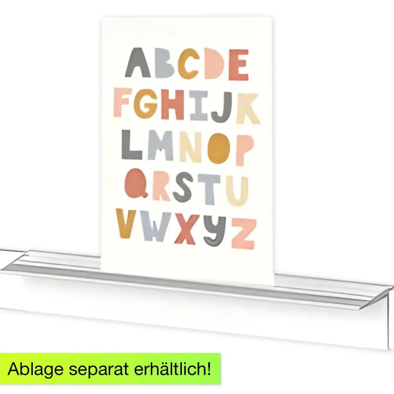 Info-Leiste mit Befestigungs-Material, 100 cm, weiß