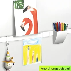 Info-Leiste mit Befestigungs-Material, 100 cm, weiß