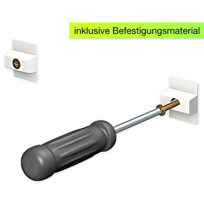 Info-Leiste mit Befestigungs-Material, 100 cm, weiß