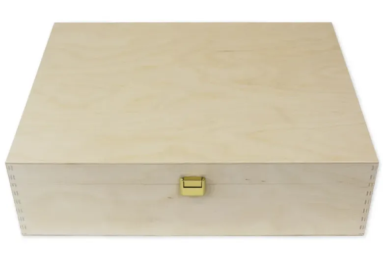 Klappdeckel-Box aus Holz A4-Plus, natur
