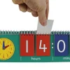 Klappen-Flipchart aus Pappe, Uhrzeit mit Analoguhr