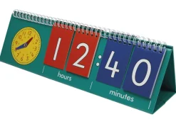 Klappen-Flipchart aus Pappe, Uhrzeit mit Analoguhr