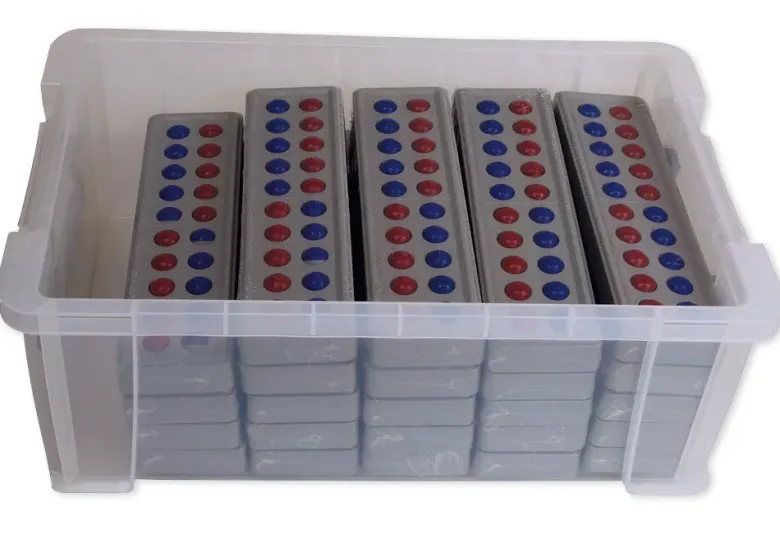 Klassensatz ABACO für 20-er Zahlenraum, rot-blau 5er-Wechsel, 24-tlg., in Box