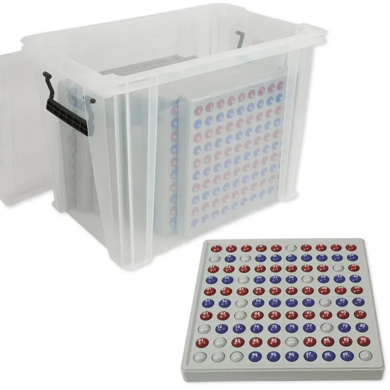 Klassensatz ABACO für 100-er Zahlenraum, rot-blau, mit Zahlen, 8-tlg., in Box