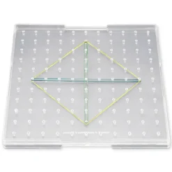 Klassensatz Geometrie-Brett einseitig (11x11 Stifte), 12 Stück in Box, 23x23 cm, transparent
