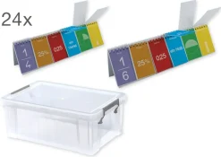 Klassensatz Klappen-Flipchart aus Pappe, Bruch - Prozent - Dezimal, 24-tlg., in Box