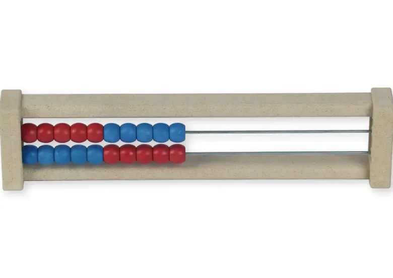 Klassensatz Rechenrahmen für 20-er Zahlenraum rot/blau, gerade Seitenteile, 25-tlg. in Box