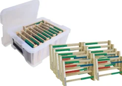 Klassensatz Rechenrahmen Montessori 4-stellig, 10-tlg., in Stapel-Box 