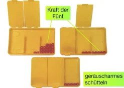 Klassensatz Schüttelboxen gelb, 24 Stück im Koffer