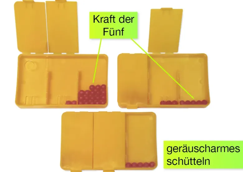 Klassensatz Schüttelboxen gelb, 24 Stück im Koffer