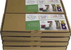Klassensatz Stapel-Zahlen Montessori-Farben, 8-tlg., in Stapel-Box 