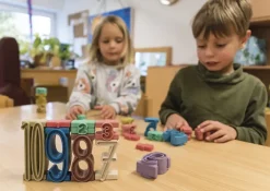 Klassensatz Stapel-Zahlen Montessori-Farben, 8-tlg., in Stapel-Box 