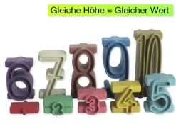 Klassensatz Stapel-Zahlen Montessori-Farben, 8-tlg., in Stapel-Box 