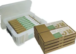 Klassensatz Stapel-Zahlen naturfarben, 8-tlg., in Stapel-Box