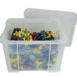 Klassensatz Steckwürfel rot/blau/grün/gelb, 21-tlg., in Stapel-Box