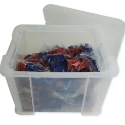 Klassensatz Steckwürfel rot/blau, 21-tlg., in Stapel-Box