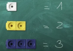 Klassensatz Steckwürfel rot/blau, 21-tlg., in Stapel-Box