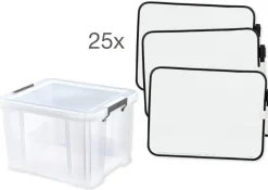 Klassensatz Whiteboard A4-Plus, doppelseitig, 25 Stück in Box
