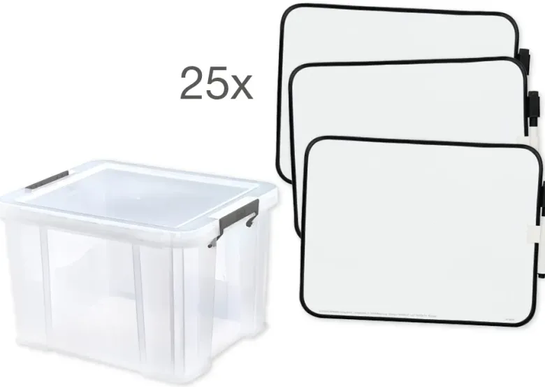Klassensatz Whiteboard A4-Plus, doppelseitig, 25 Stück in Box