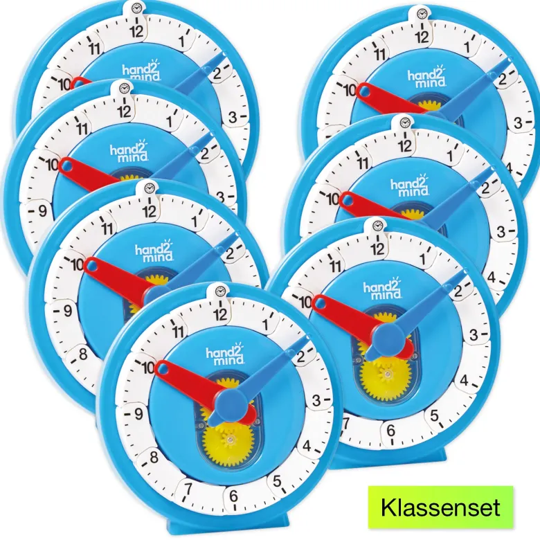 Klassenset Schüler-Lern-Uhren mit Zahlenstrahl, 24-tlg.