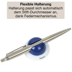 Klemm-Stifthalter (weiß/blau), selbstklebend