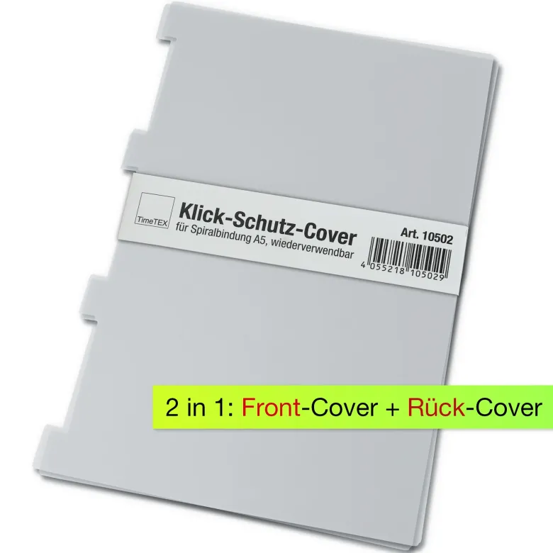 Klick-Schutz-Cover für Spiralbindung A5, wiederverwendbar