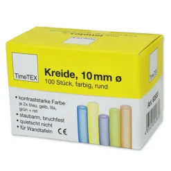 Kreide 10 mm ø, farbig, im 100-er Pack