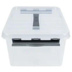 Kunststoff-Box stapelbar mit Tragegriff, transparent, 15 Liter